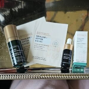 New Biossance Skincare Samples - Squalane + Peptide Phyto-Retinol Rose Oil Vit C